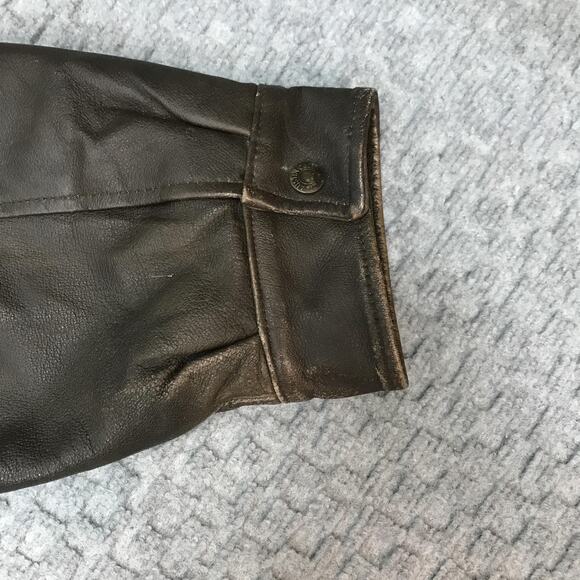 Austin Clothing Co Leather Jacket Mens XL Brown Zip Bomber Pig Nappa Quilted - Picture 4 of 16